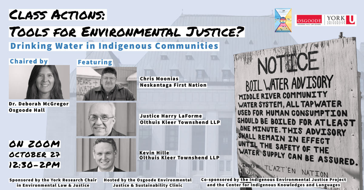 October 27 Event - Class Actions as Tools for Environmental Justice?